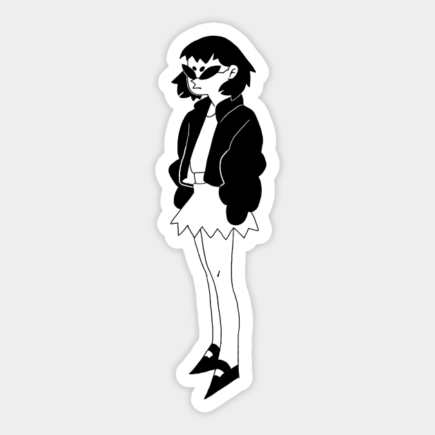 retro cartoon girl Sticker by Dino overalls